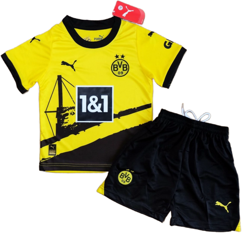 Kids Borussia Dortmund Home 2023/24 Football Soccer Kit