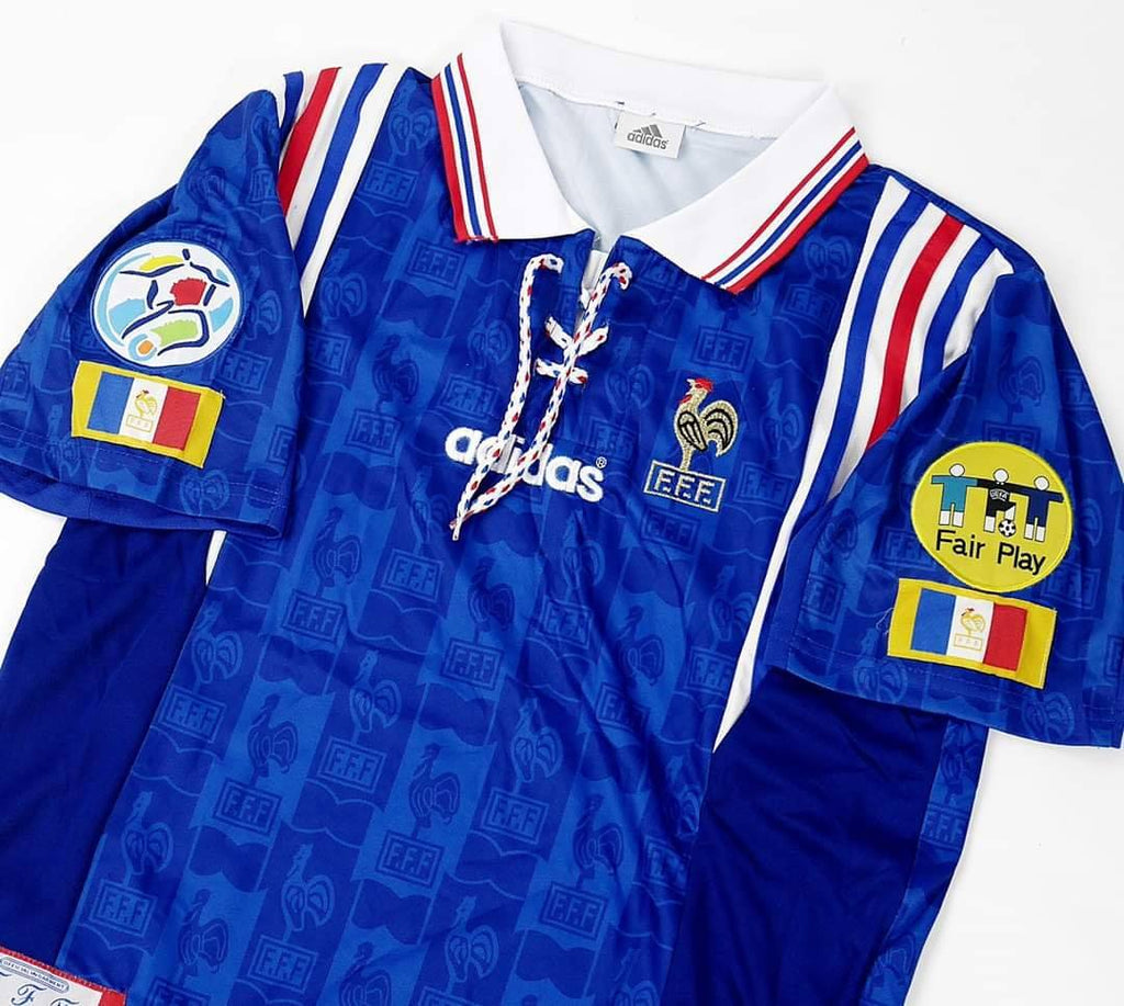 France Home 1996 Euros Football Shirt Soccer Jersey Retro Vintage
