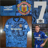 Authentic Manchester United 3rd Kit 1992-93 #7 Eric Cantona Football Shirt Soccer Jersey Size L