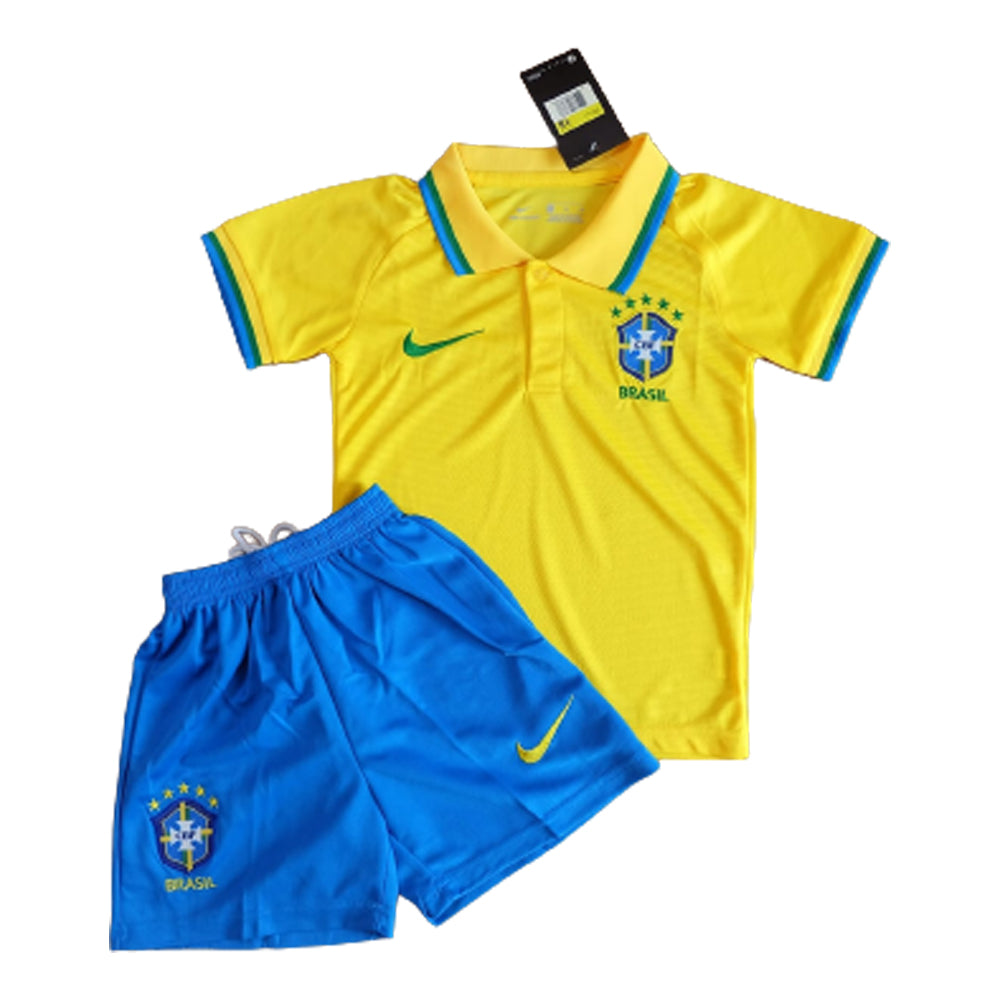 Kids Brazil Home 2022 World Cup Football Kit